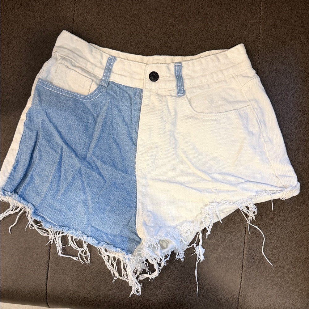 Two-Tone Denim Women Shorts